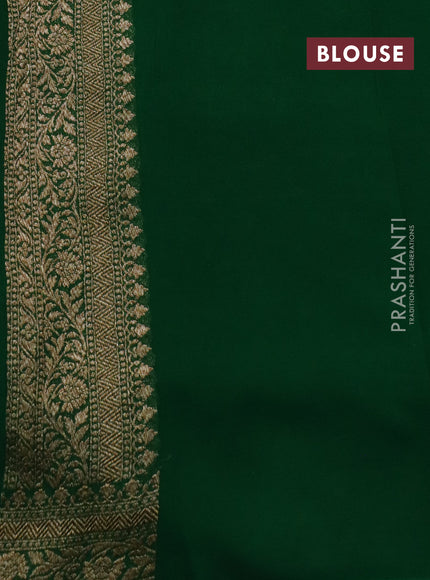 Banarasi georgette saree wine shade and green with allover thread & zari woven buttas and woven border