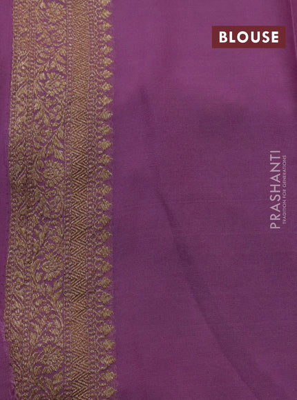 Banarasi georgette saree light green and lavender shade with allover thread & zari woven buttas and woven border