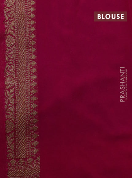 Banarasi georgette saree blue and pink with allover thread & zari woven buttas and woven border