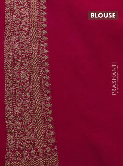 Banarasi georgette saree orange and pink with allover thread & zari woven buttas and woven border