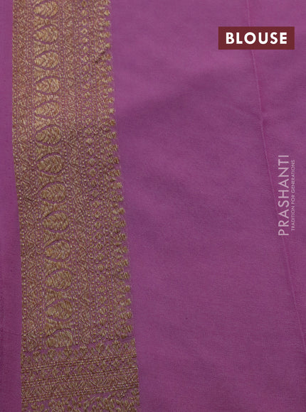 Banarasi georgette saree wine shade and lavender shade with allover thread & zari woven butta weaves and woven border