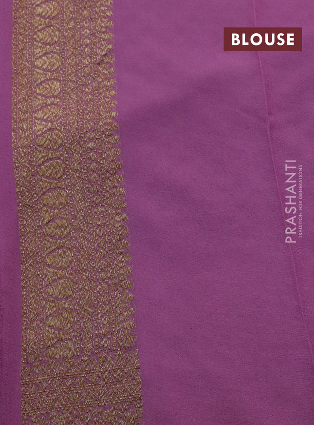 Banarasi georgette saree wine shade and lavender shade with allover thread & zari woven butta weaves and woven border