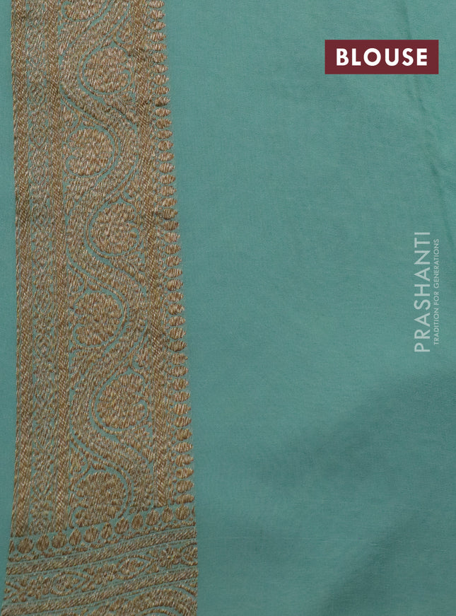 Banarasi georgette saree blue and teal shade with allover thread & zari woven butta weaves and woven border