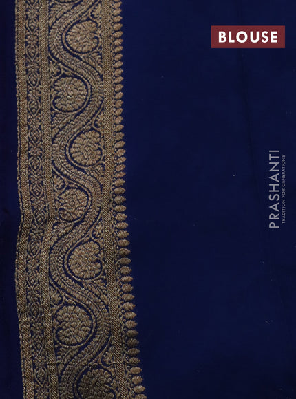 Banarasi georgette saree purple and blue with allover thread & zari woven butta weaves and woven border