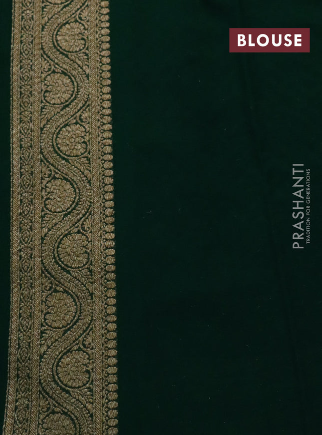 Banarasi georgette saree wine shade and green with allover thread & zari woven butta weaves and woven border