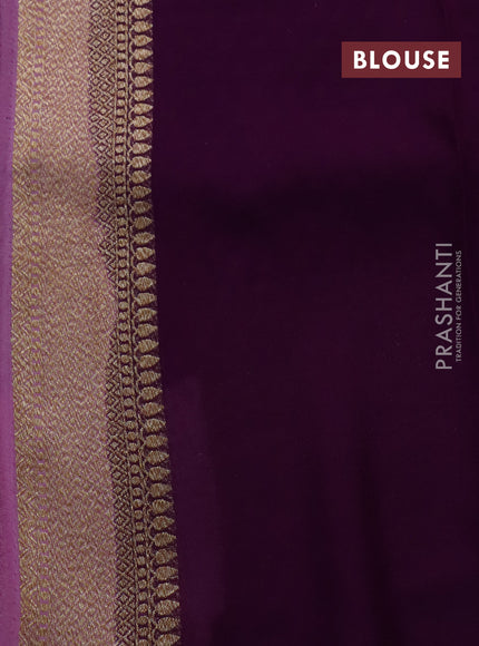 Banarasi georgette saree purple and lavender shade with allover thread & zari woven butta weaves and woven border