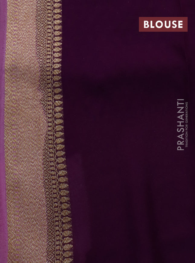 Banarasi georgette saree purple and lavender shade with allover thread & zari woven butta weaves and woven border