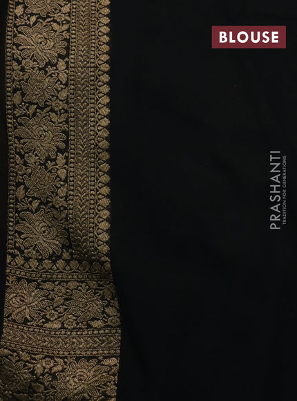 Banarasi georgette saree mustard yellow and pink black with allover thread & zari woven butta weaves and woven border