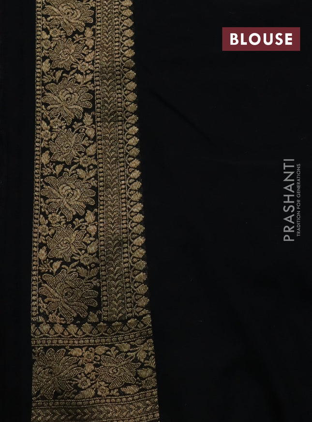 Banarasi georgette saree violet and maroon black with allover thread & zari woven butta weaves and woven border