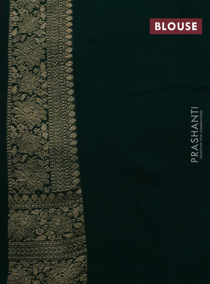 Banarasi georgette saree pink and wine green with allover thread & zari woven butta weaves and woven border