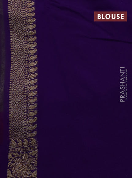 Banarasi georgette saree pista green and pink violet with allover thread & zari woven butta weaves and woven border