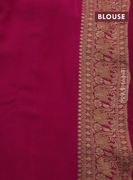 Banarasi georgette saree purple and orange pink with allover thread & zari woven butta weaves and long woven border