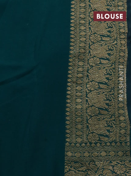 Banarasi georgette saree pink and teal green with allover thread & zari woven butta weaves and long woven border