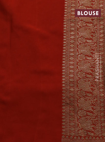 Banarasi georgette saree blue and pink orange with allover thread & zari woven butta weaves and long woven border