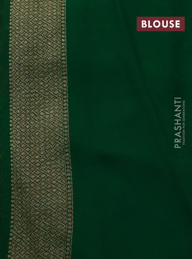 Banarasi georgette saree red and green with allover thread & zari woven butta weaves and long paisley design woven border
