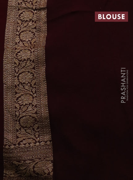 Banarasi georgette saree red and deep maroon with allover thread & zari woven buttas and woven border