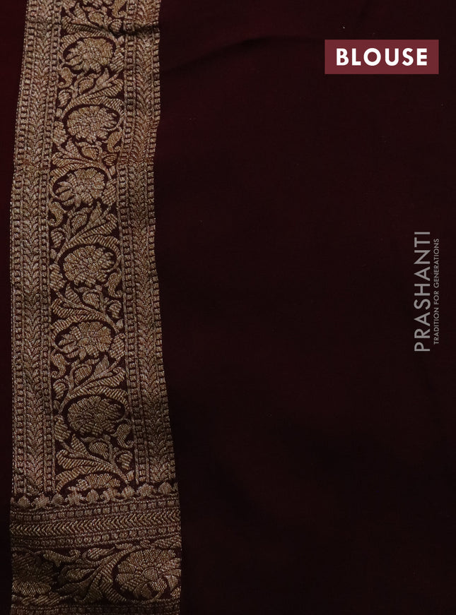 Banarasi georgette saree red and deep maroon with allover thread & zari woven buttas and woven border