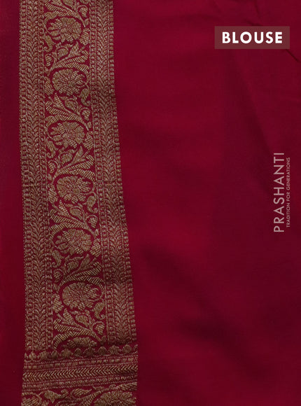 Banarasi georgette saree blue and pink with allover thread & zari woven buttas and woven border