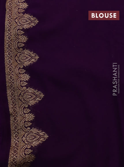 Banarasi georgette saree pink and purple with allover thread & zari woven butta weaves and woven border