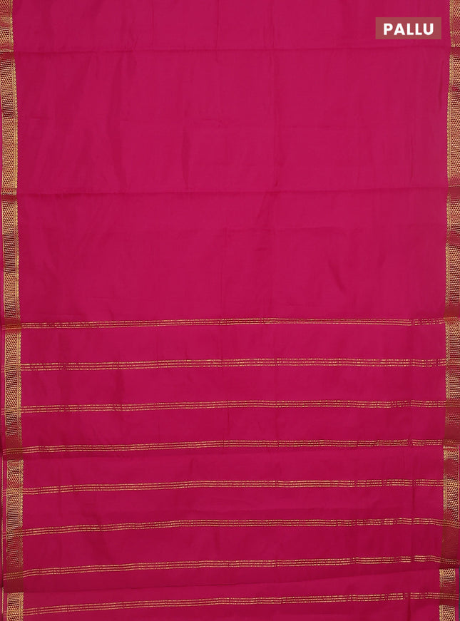 10 yards salem silk saree dark pink with plain body and zari woven border