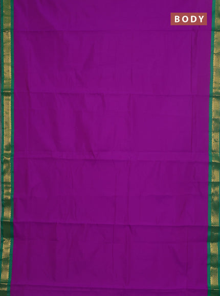 10 yards salem silk saree purple and green with plain body and zari woven border