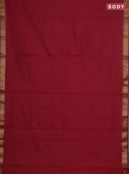 10 yards salem silk saree maroon with plain body and zari woven border