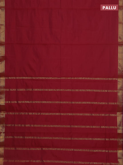 10 yards salem silk saree maroon with plain body and zari woven border