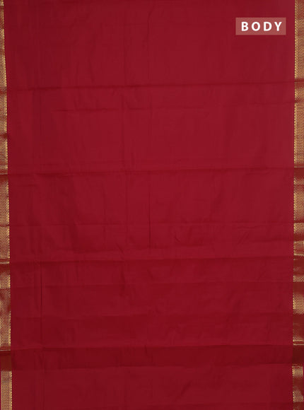 10 yards salem silk saree maroon with plain body and zari woven border
