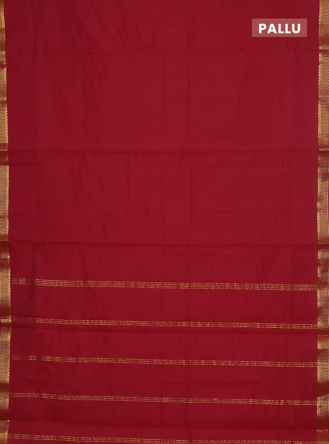 10 yards salem silk saree maroon with plain body and zari woven border