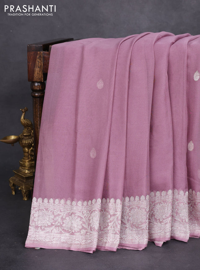 10 yards salem silk saree blue and pink with plain body and zari woven border