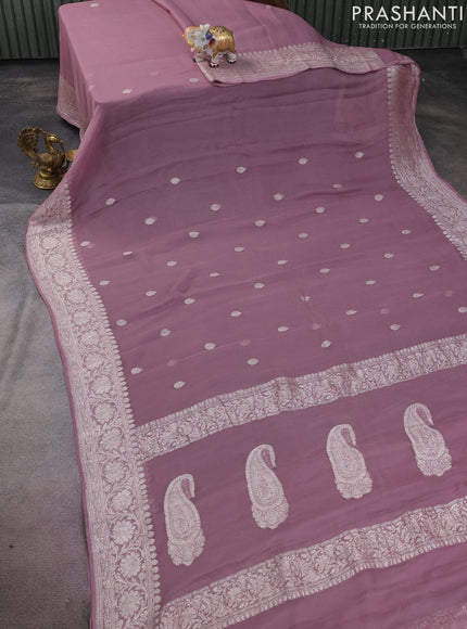 10 yards salem silk saree blue and pink with plain body and zari woven border