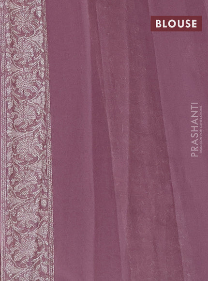 10 yards salem silk saree blue and pink with plain body and zari woven border