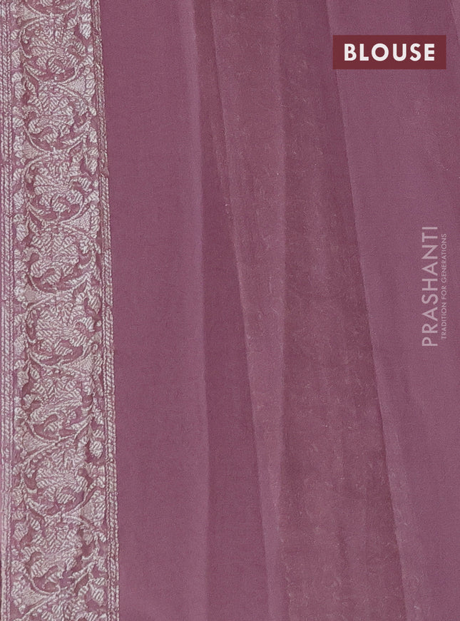 10 yards salem silk saree blue and pink with plain body and zari woven border
