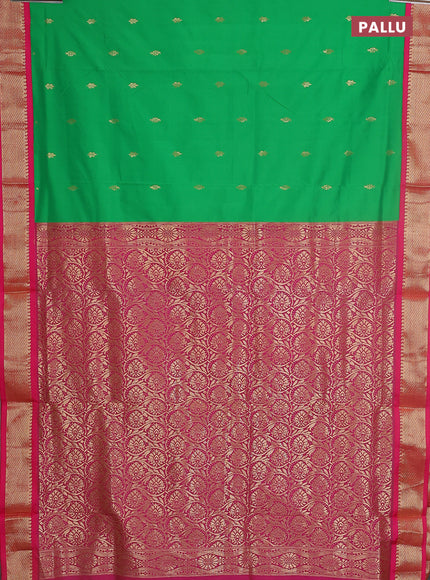 10 yards salem silk saree light green and pink with zari woven buttas and zari woven border