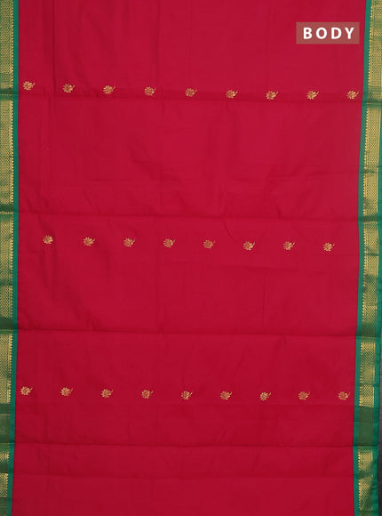 10 yards salem silk saree pink and green with zari woven buttas and zari woven border