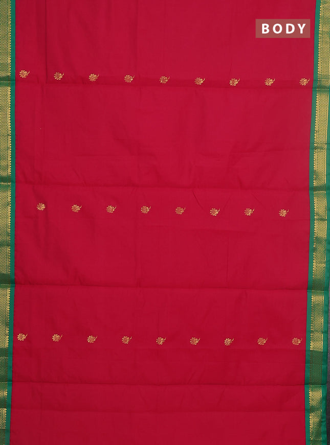 10 yards salem silk saree pink and green with zari woven buttas and zari woven border