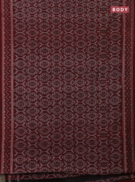 Ikat cotton saree maroon with allover ikat weaves and simple border