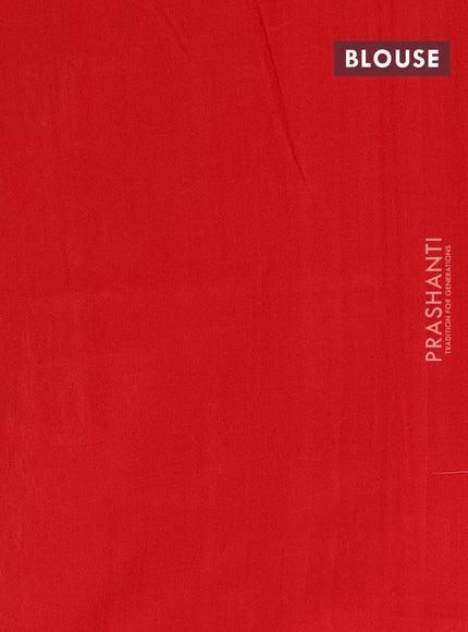 Ikat cotton saree grey and red with allover ikat weaves and simple border