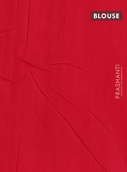 Ikat cotton saree peacock blue and red with allover ikat butta weaves and long ikat style border