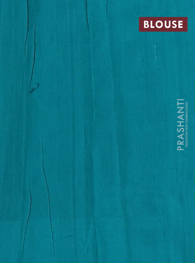 Ikat cotton saree pink and teal green with allover ikat butta weaves and simple border