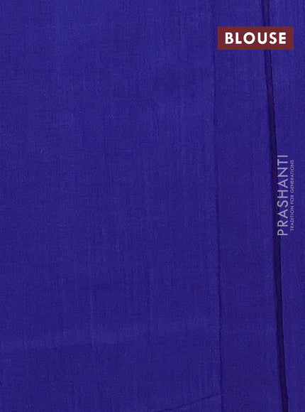 Ikat cotton saree red and blue with allover ikat weaves and simple border