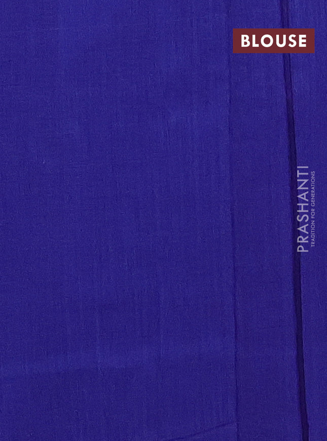 Ikat cotton saree red and blue with allover ikat weaves and simple border