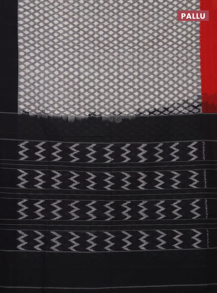 Ikat cotton saree grey with allover ikat weaves and ganga jamuna border