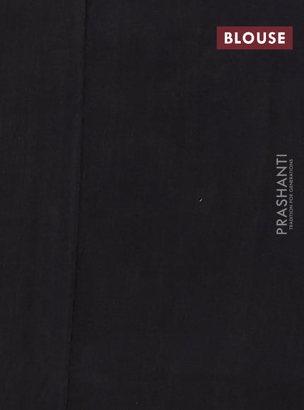 Ikat cotton saree yellow and black with allover ikat butta weaves and simple border