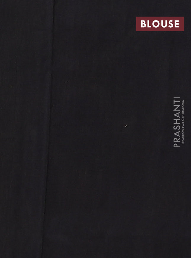 Ikat cotton saree yellow and black with allover ikat butta weaves and simple border