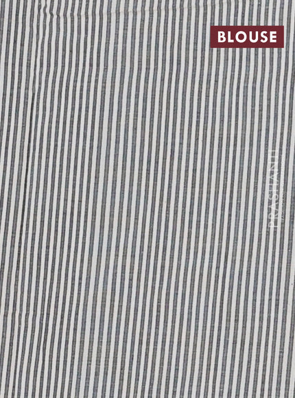 Ikat cotton saree teal green and cream with plain body and simple border