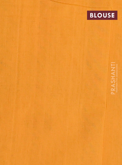 Ikat cotton saree grey and mustard yellow with allover ikat butta weaves and simple border