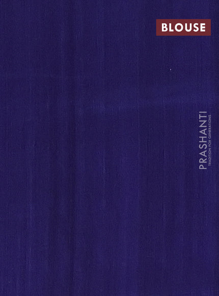 Ikat cotton saree blue with allover ikat weaves and simple border