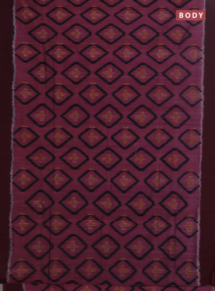 Ikat cotton saree pink shade and wine shade with allover ikat butta weaves and simple border