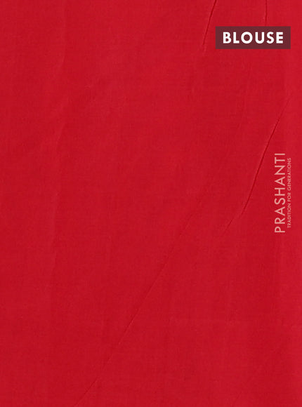 Ikat cotton saree bottel green and red with allover ikat butta weaves and simple border